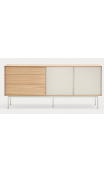 Aparador 2puertas 3cajones YOKO 180x45x81 cms Roble/Teja