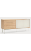 Aparador 2puertas 3cajones YOKO 180x45x81 cms Roble/Teja