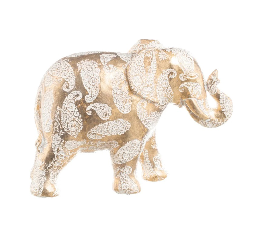 Figura Elefante Decoración Blanco